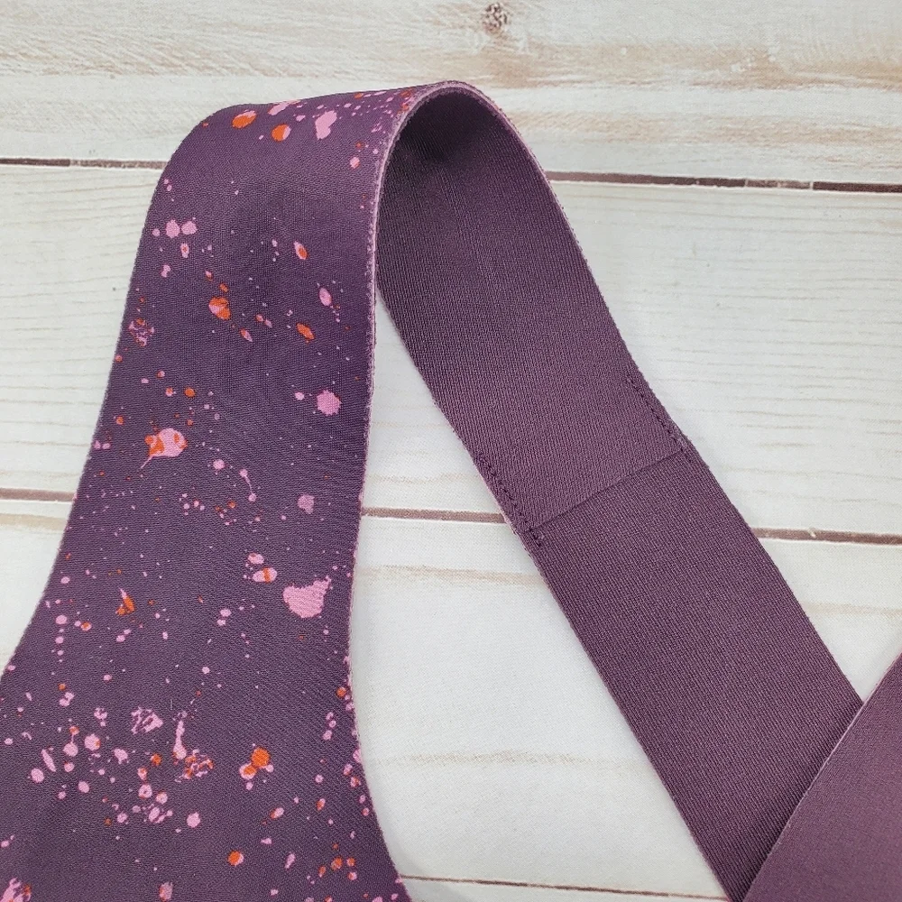 Athleta‎ Crossover Reversible Sports Bra Purple Speck Spatter Size Medium